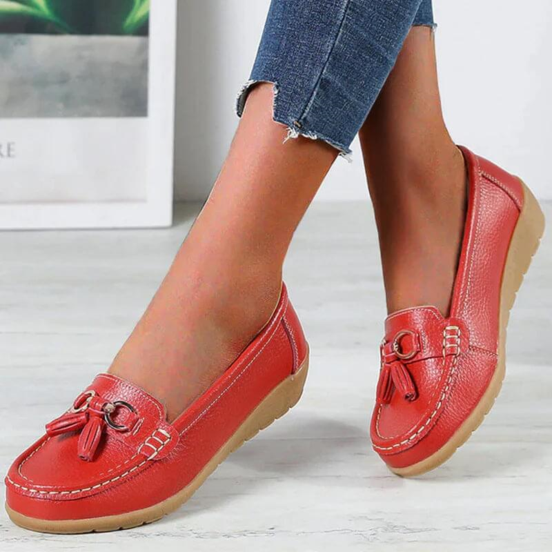 Heliora - Leather Orthopaedic Comfort Loafers - Natural Elegance in Every Step