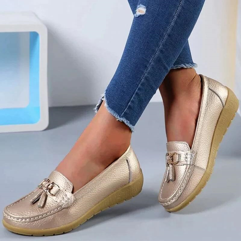 Heliora - Leather Orthopaedic Comfort Loafers - Natural Elegance in Every Step