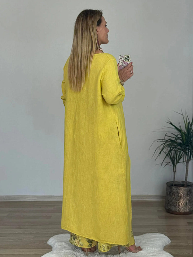 Ulina - Casual Set with Irregular Top and Wide Leg Pants