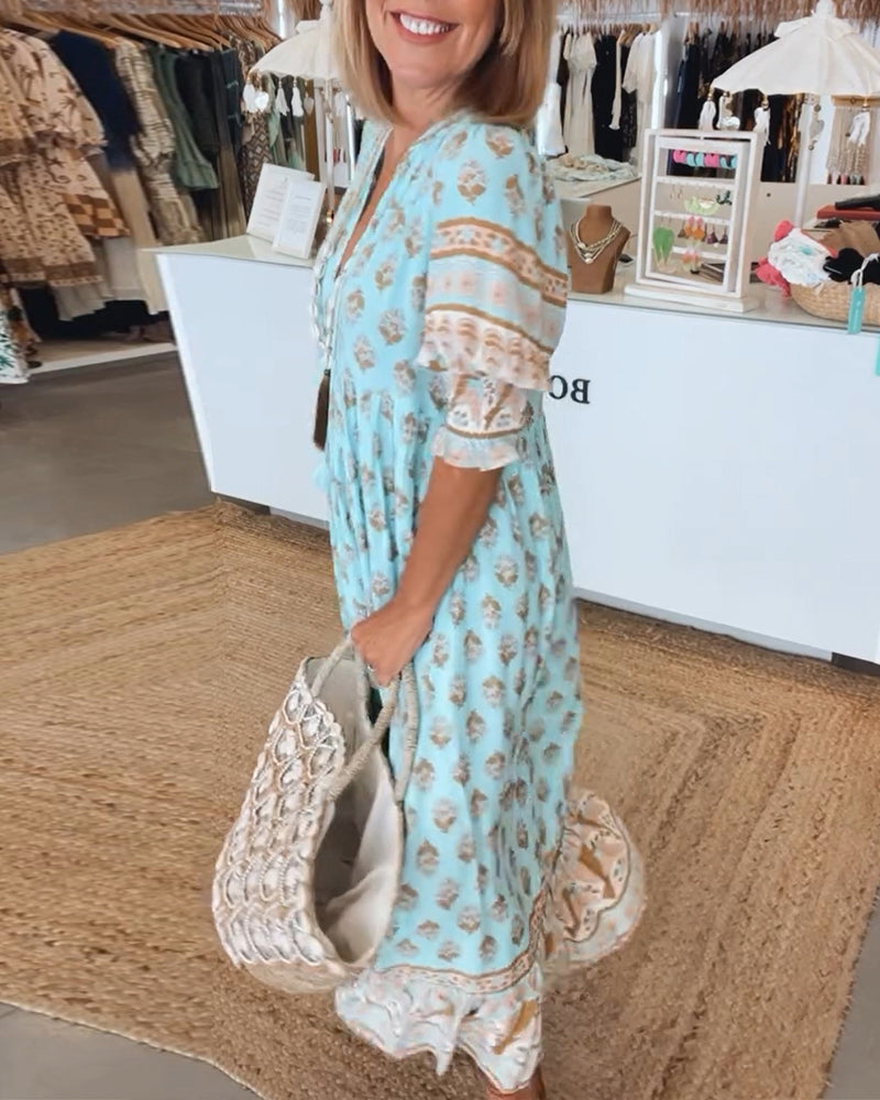 Flavie - Printed Loose Fit Casual Dress
