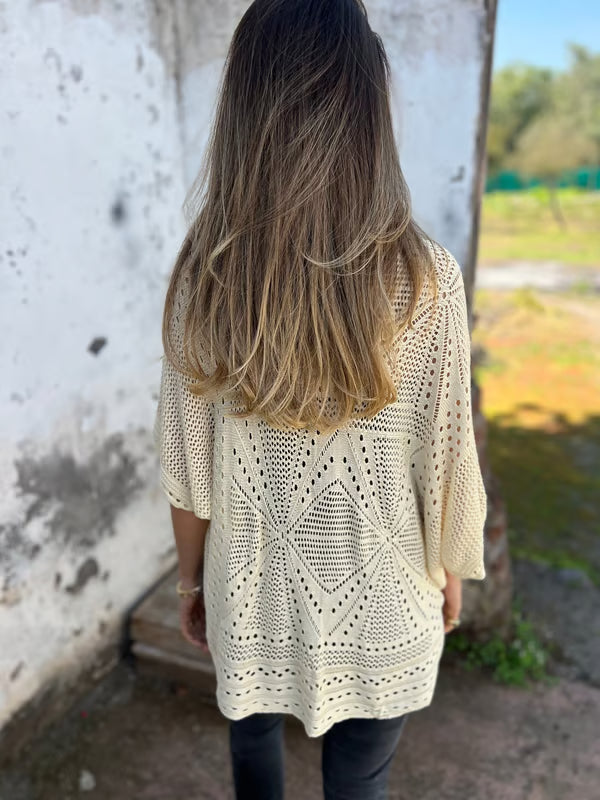 Alithia™ - Hollow half-sleeve cardigan