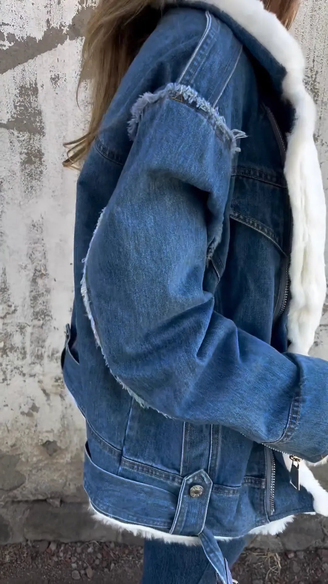 Mallory - Denim Shearling Arctic Luxe Jacket