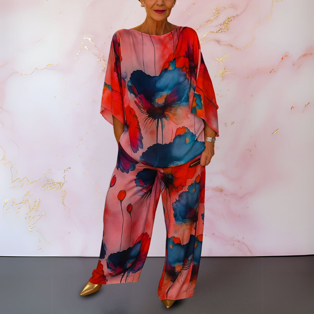 Ysella - Bold and Refined Satin Two Piece Women's Set