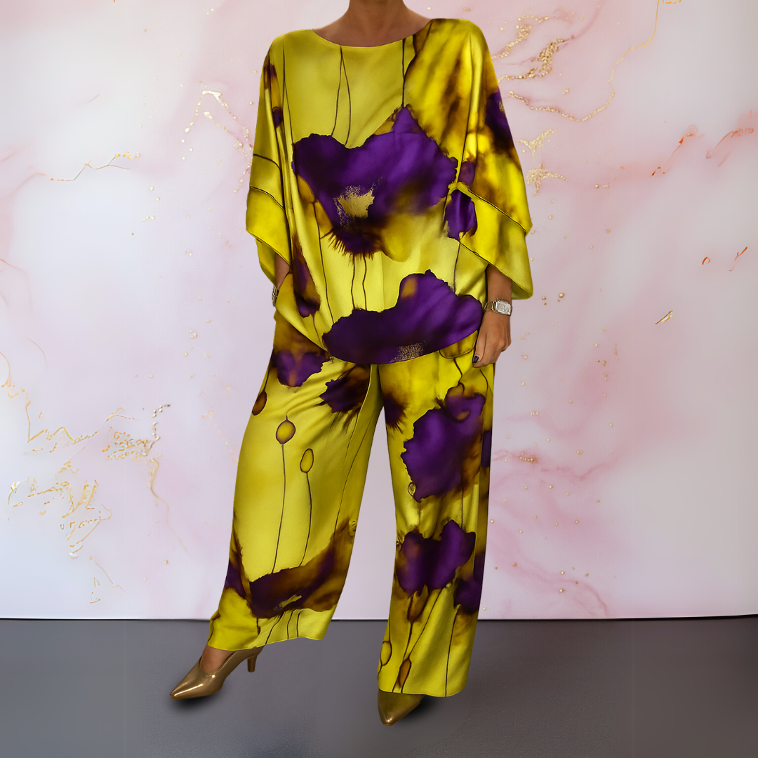 Ysella - Bold and Refined Satin Two Piece Women's Set
