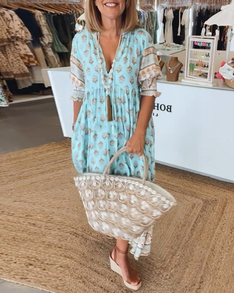 Flavie - Printed Loose Fit Casual Dress