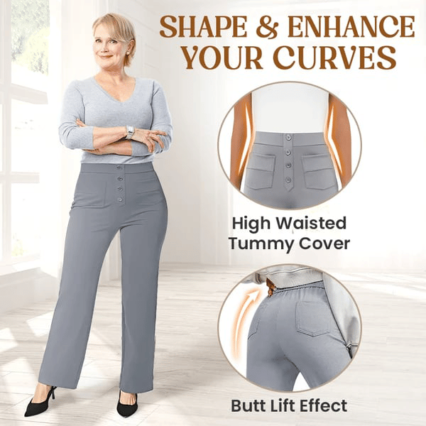Nara - High elasticity - High-waisted casual pants with straight leg