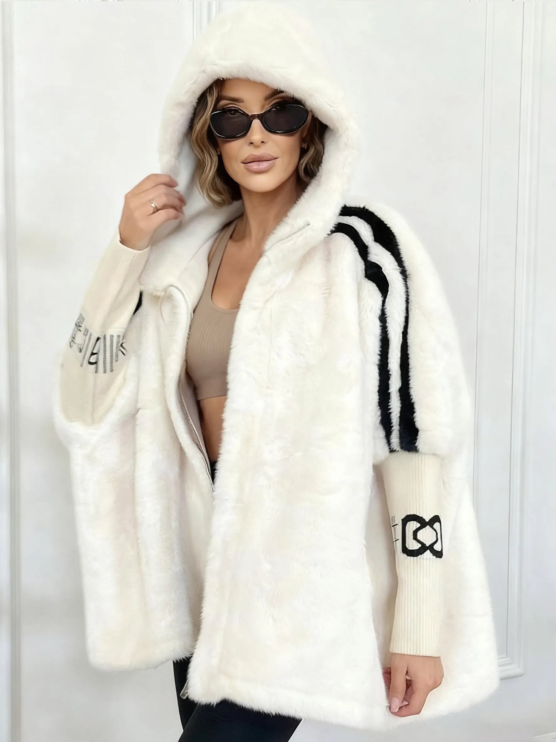 Fioralyn - Women's Hooded Faux Fur Coat