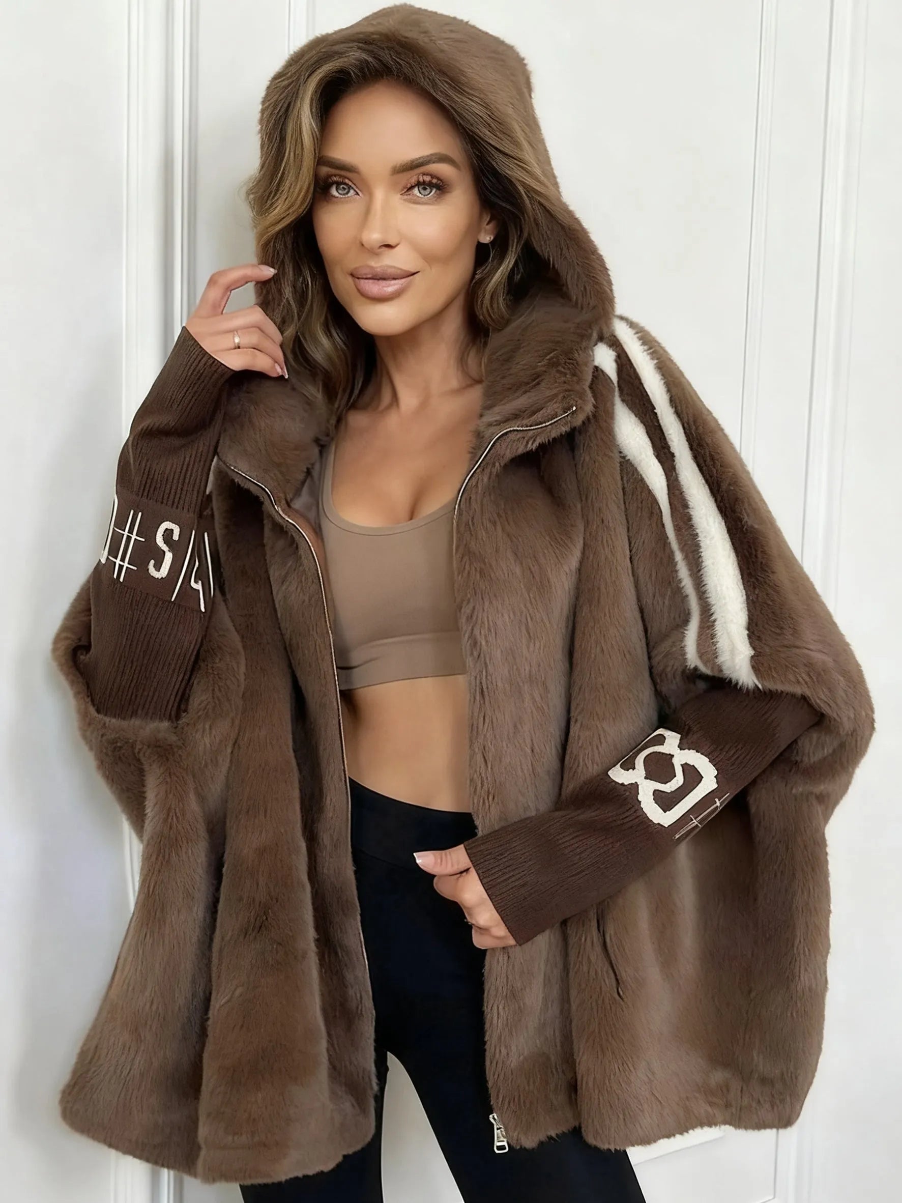 Fioralyn - Women's Hooded Faux Fur Coat