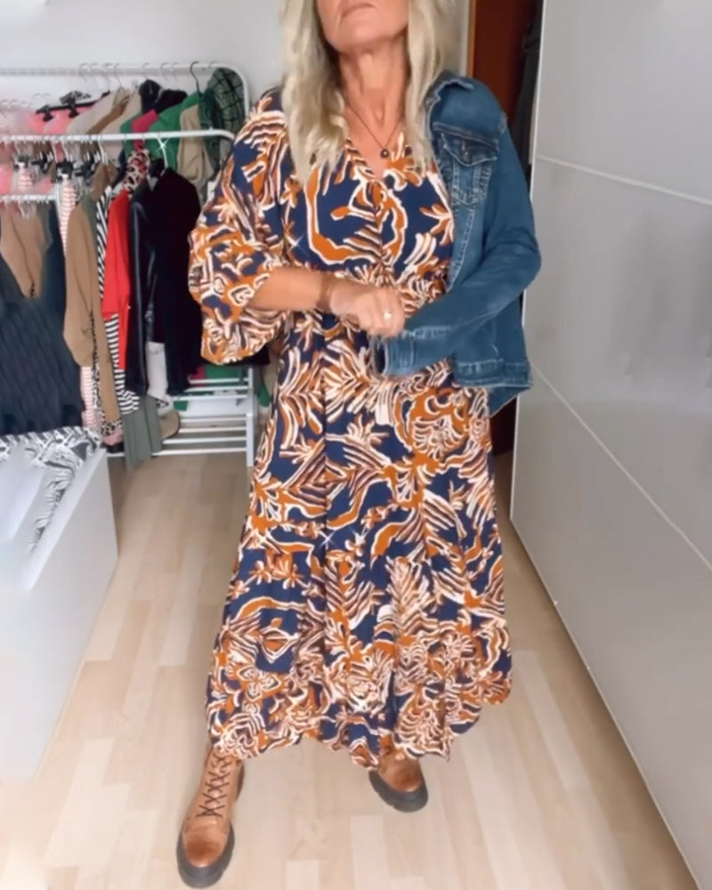 Roxane - Printed V-Neck Maxi Dress