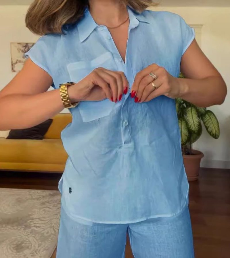Delina - Two Piece Cotton and Linen Set for a Cool and Elegant Summer