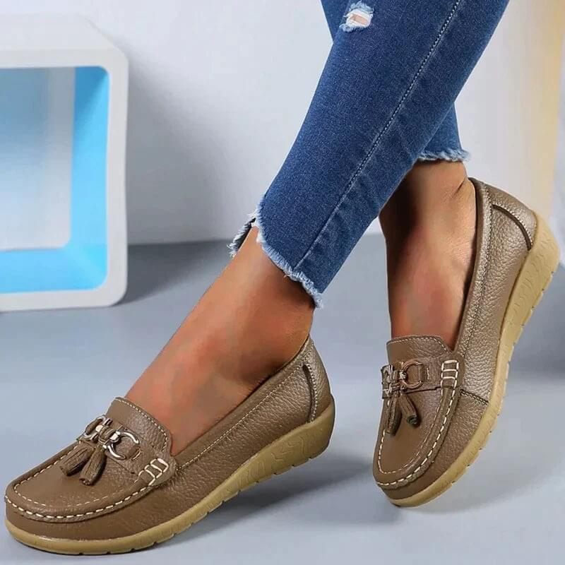 Heliora - Leather Orthopaedic Comfort Loafers - Natural Elegance in Every Step