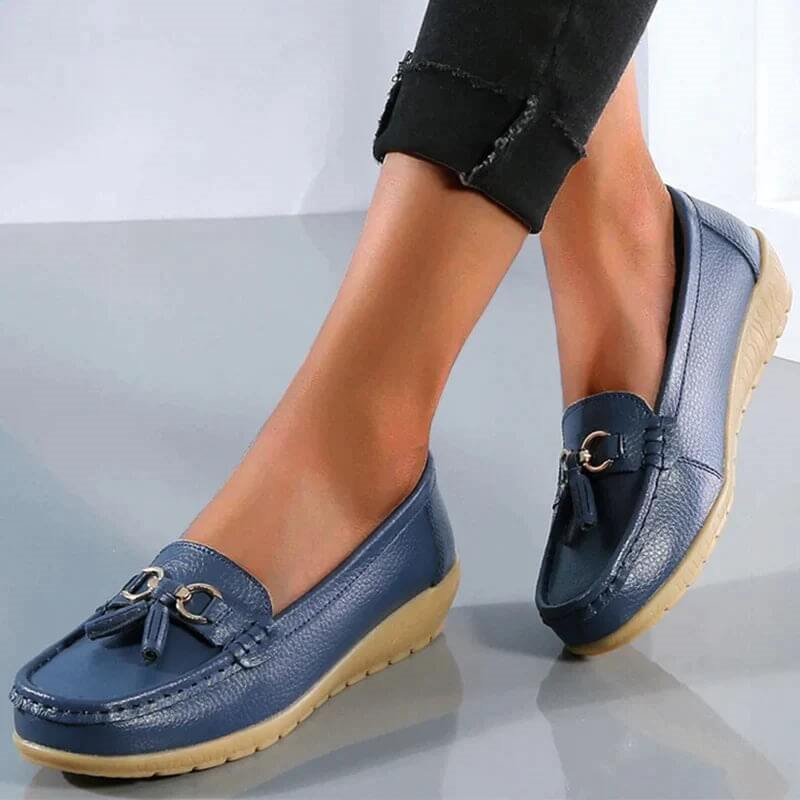 Heliora - Leather Orthopaedic Comfort Loafers - Natural Elegance in Every Step