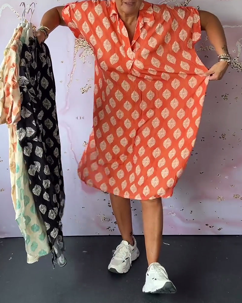 Davina - Loose shirt dress with short sleeves