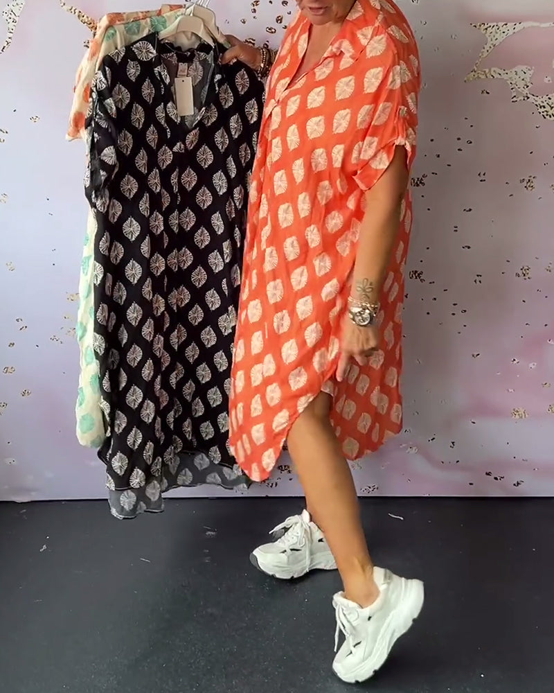 Davina - Loose shirt dress with short sleeves