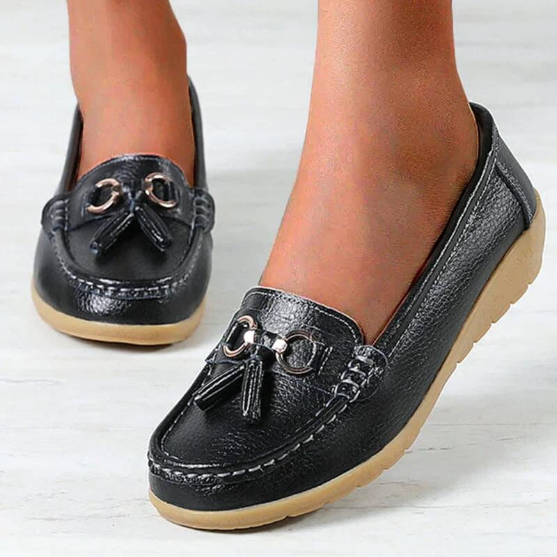 Heliora - Leather Orthopaedic Comfort Loafers - Natural Elegance in Every Step