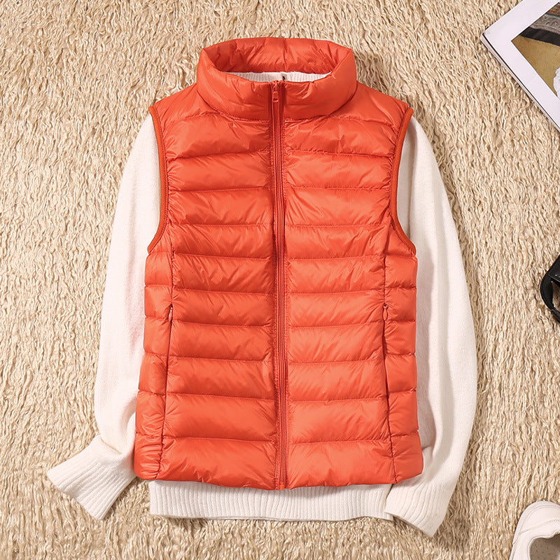Quelora™ - Lightweight Pleated Gilet in Feathers for an Elegant Style