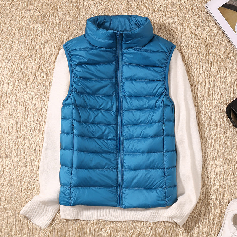 Quelora™ - Lightweight Pleated Gilet in Feathers for an Elegant Style