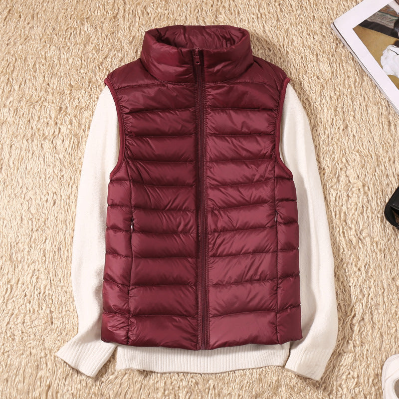 Quelora™ - Lightweight Pleated Gilet in Feathers for an Elegant Style