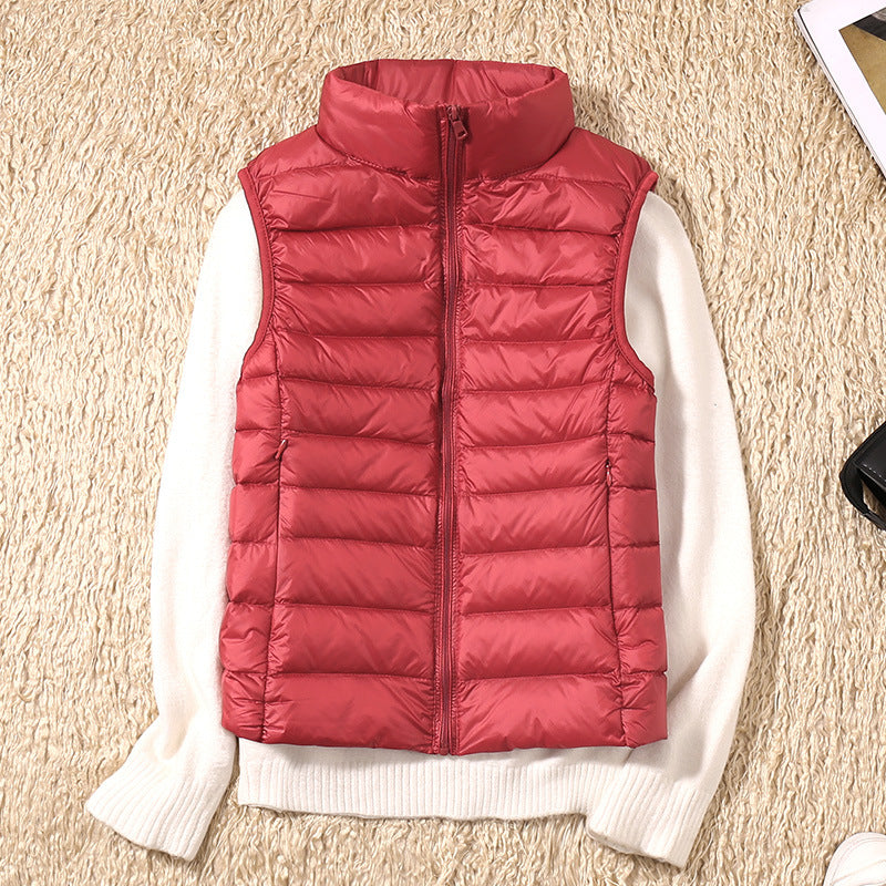 Quelora™ - Lightweight Pleated Gilet in Feathers for an Elegant Style