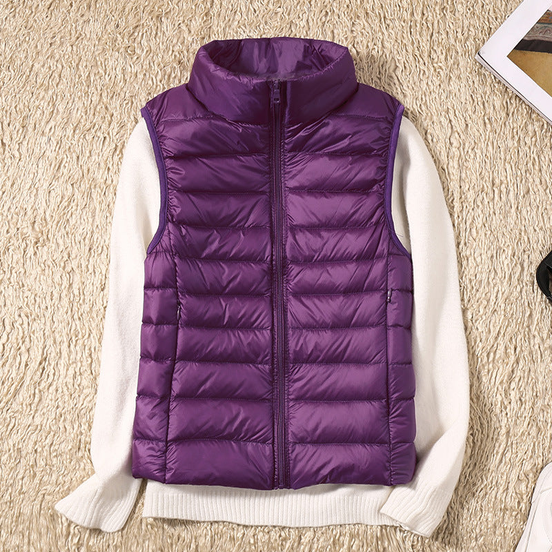 Quelora™ - Lightweight Pleated Gilet in Feathers for an Elegant Style