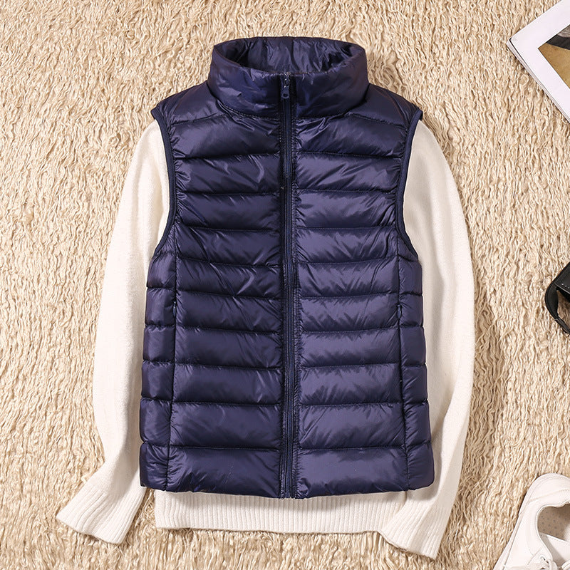 Quelora™ - Lightweight Pleated Gilet in Feathers for an Elegant Style