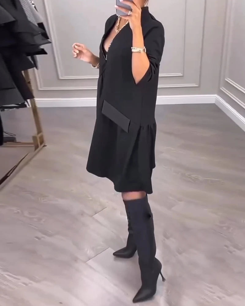 Jovianne - Elegant Women's V-Neck Dress