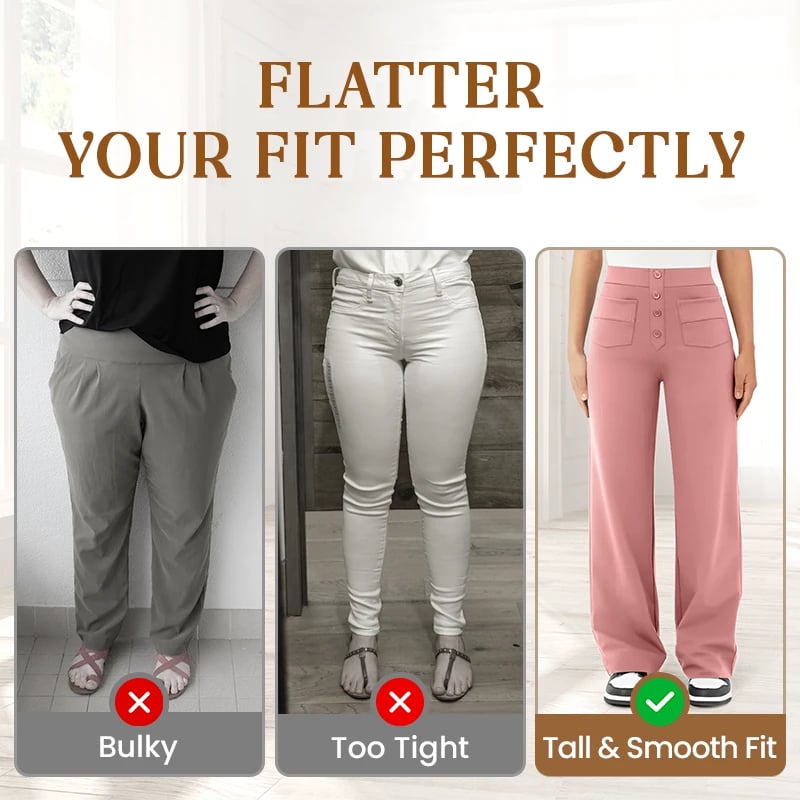 Nara - High elasticity - High-waisted casual pants with straight leg