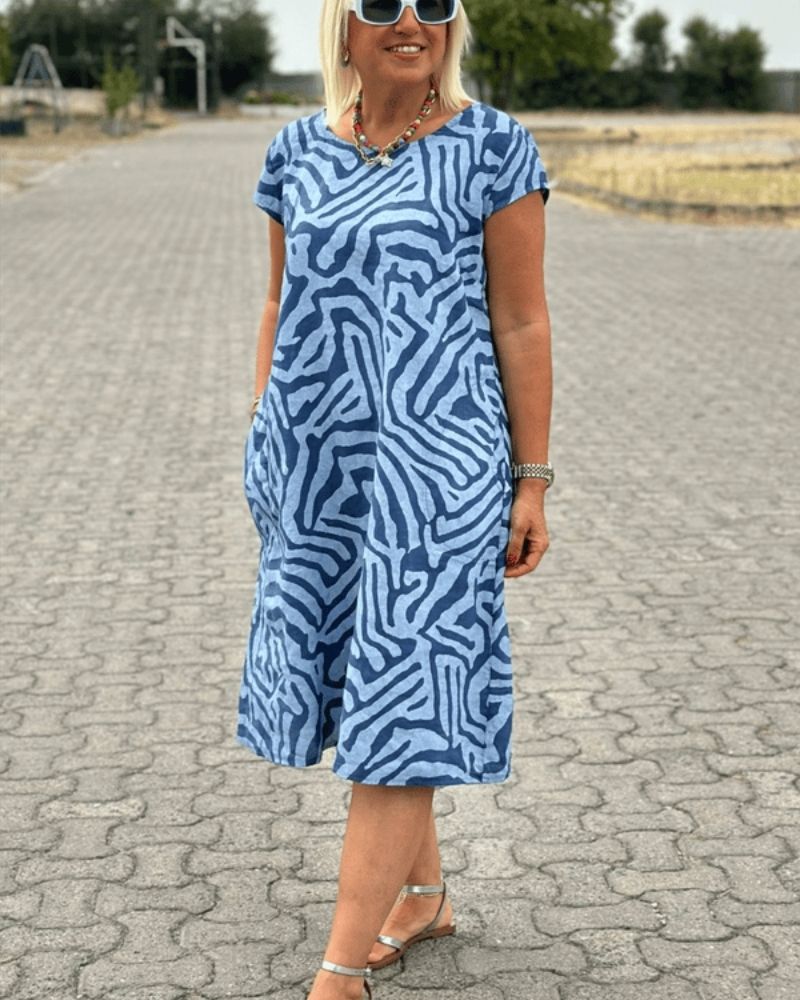Tahlia - Printed Round Neck Dress