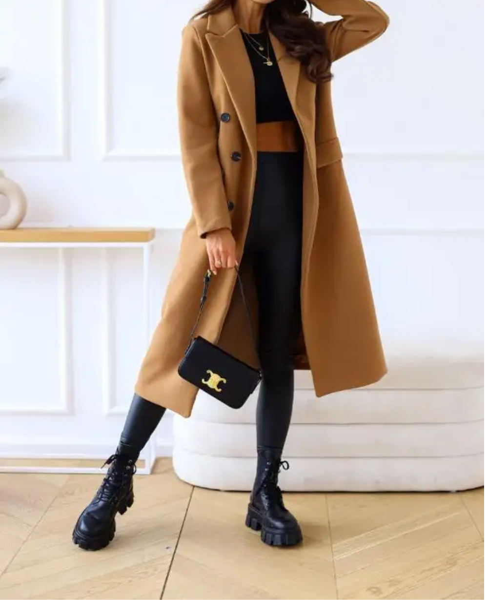 Christabel - Women's Elegant Fitted Long Trenchcoat | Ideal for Autumn/Winter