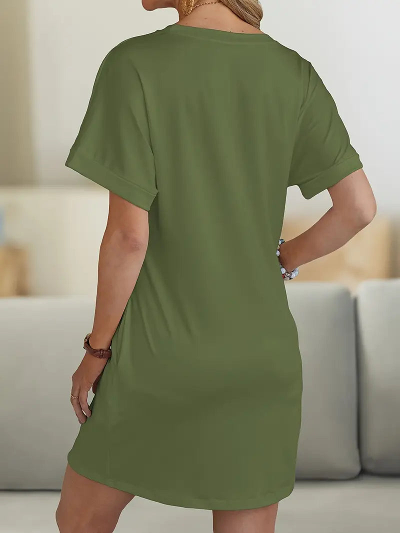 Milia - Graphic Hearts Casual Dress - Cool Elegance & Absolute Comfort