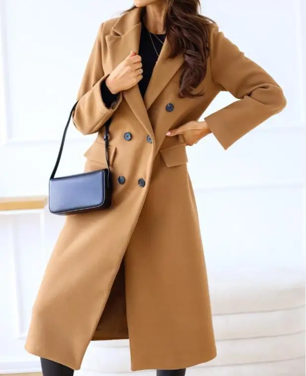 Christabel - Women's Elegant Fitted Long Trenchcoat | Ideal for Autumn/Winter