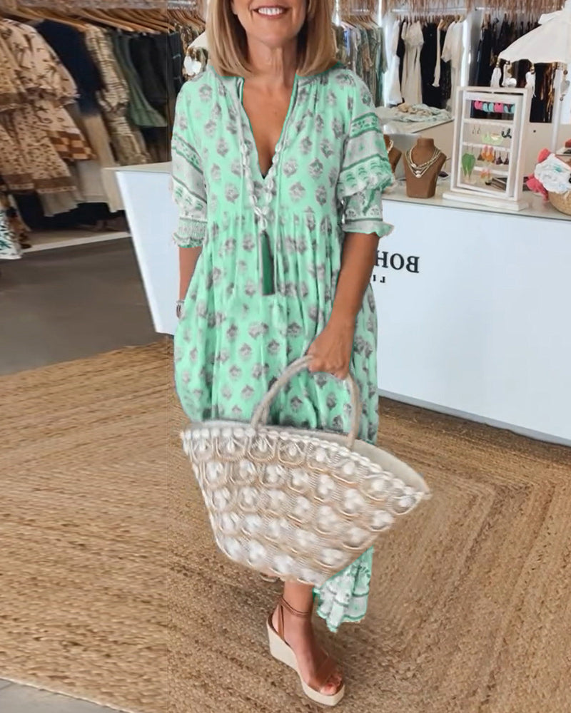 Flavie - Printed Loose Fit Casual Dress