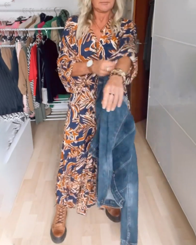 Roxane - Printed V-Neck Maxi Dress