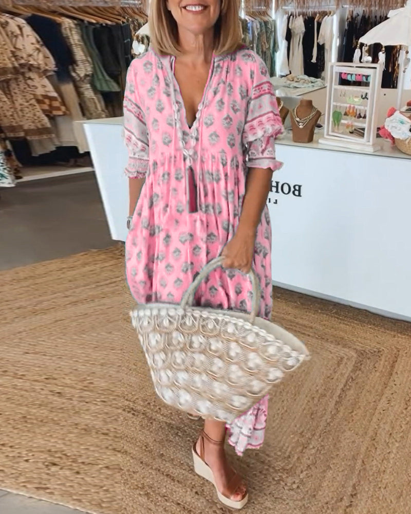 Flavie - Printed Loose Fit Casual Dress