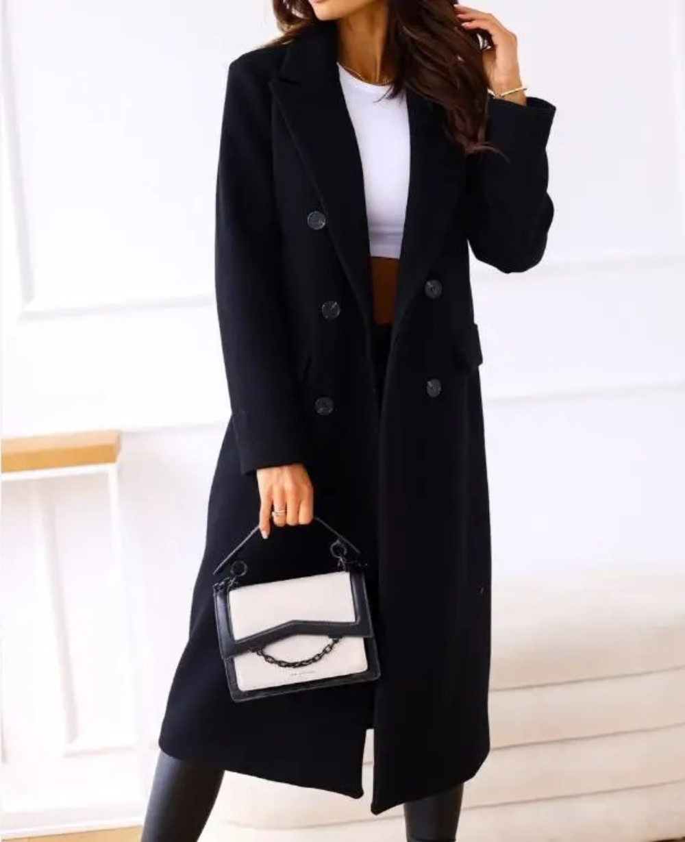 Christabel - Women's Elegant Fitted Long Trenchcoat | Ideal for Autumn/Winter