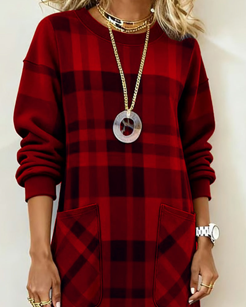 Quelivanne - Check Shirt Dress with Pocket