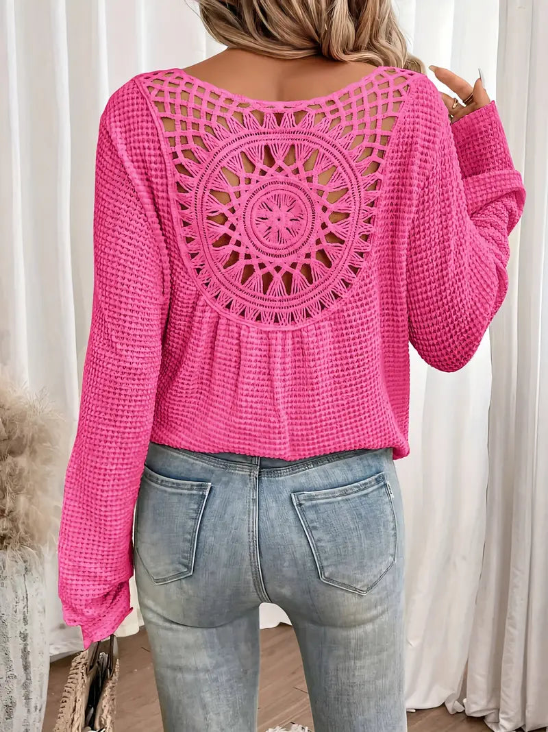 Belen™ - Elegant Ibiza-style blouse with V-neckline