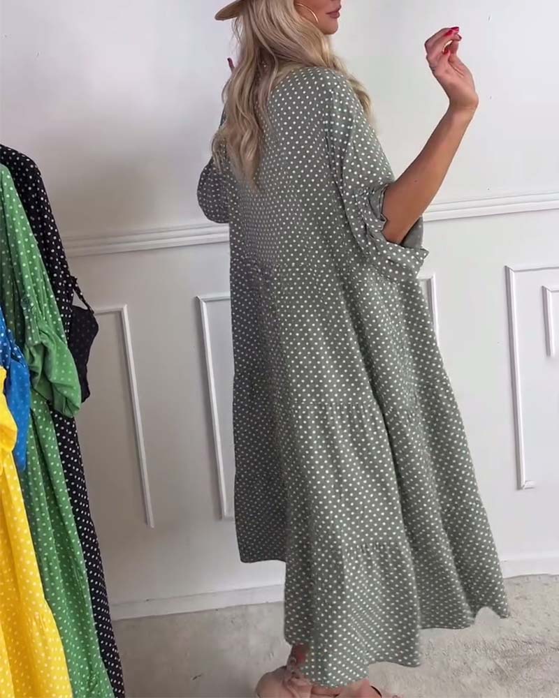 Miralyn - Dress with mid-length sleeves and polka dots