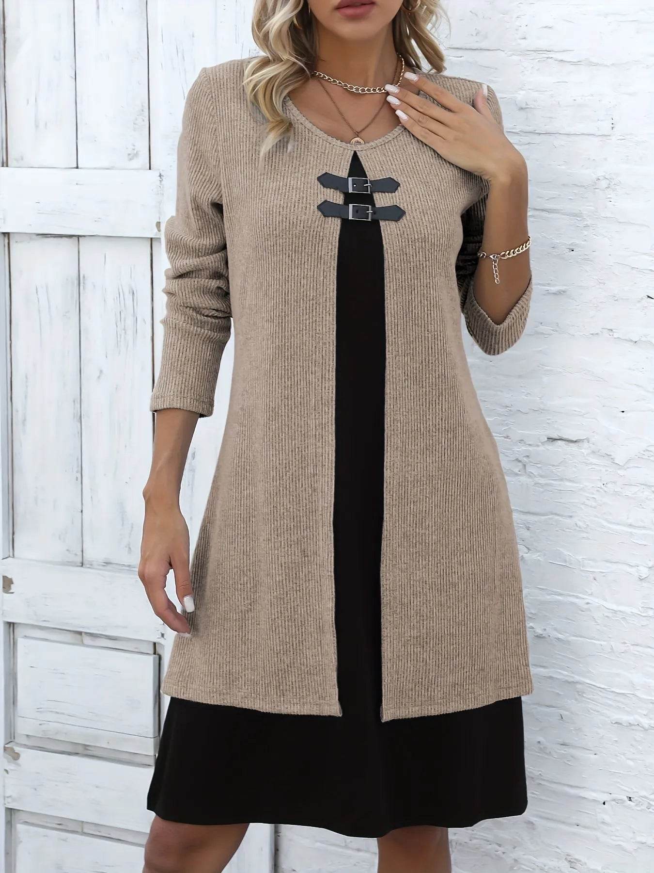Selvira - Elegant Two-Part Long Sleeve Dress