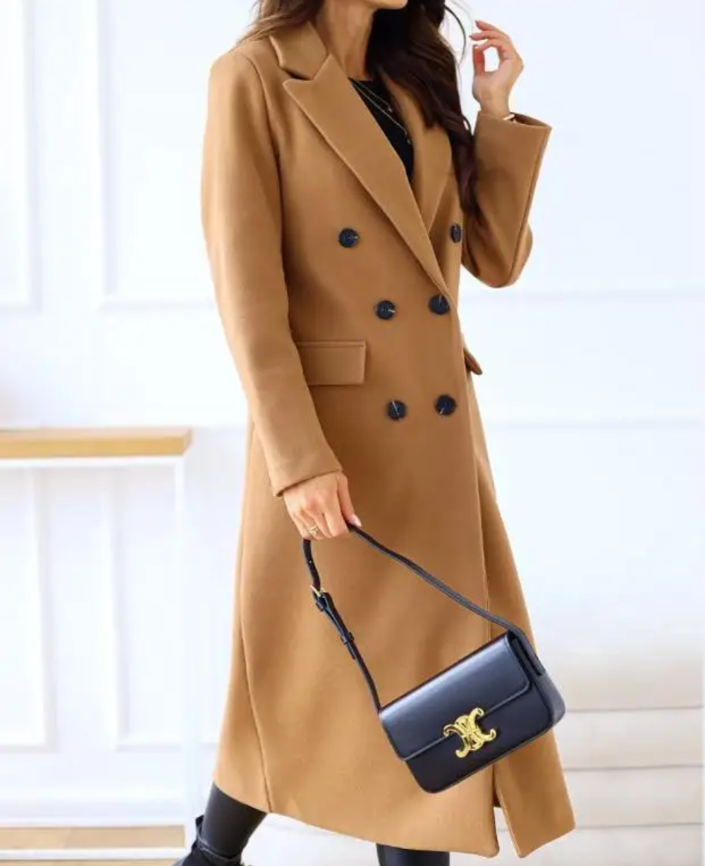 Christabel - Women's Elegant Fitted Long Trenchcoat | Ideal for Autumn/Winter