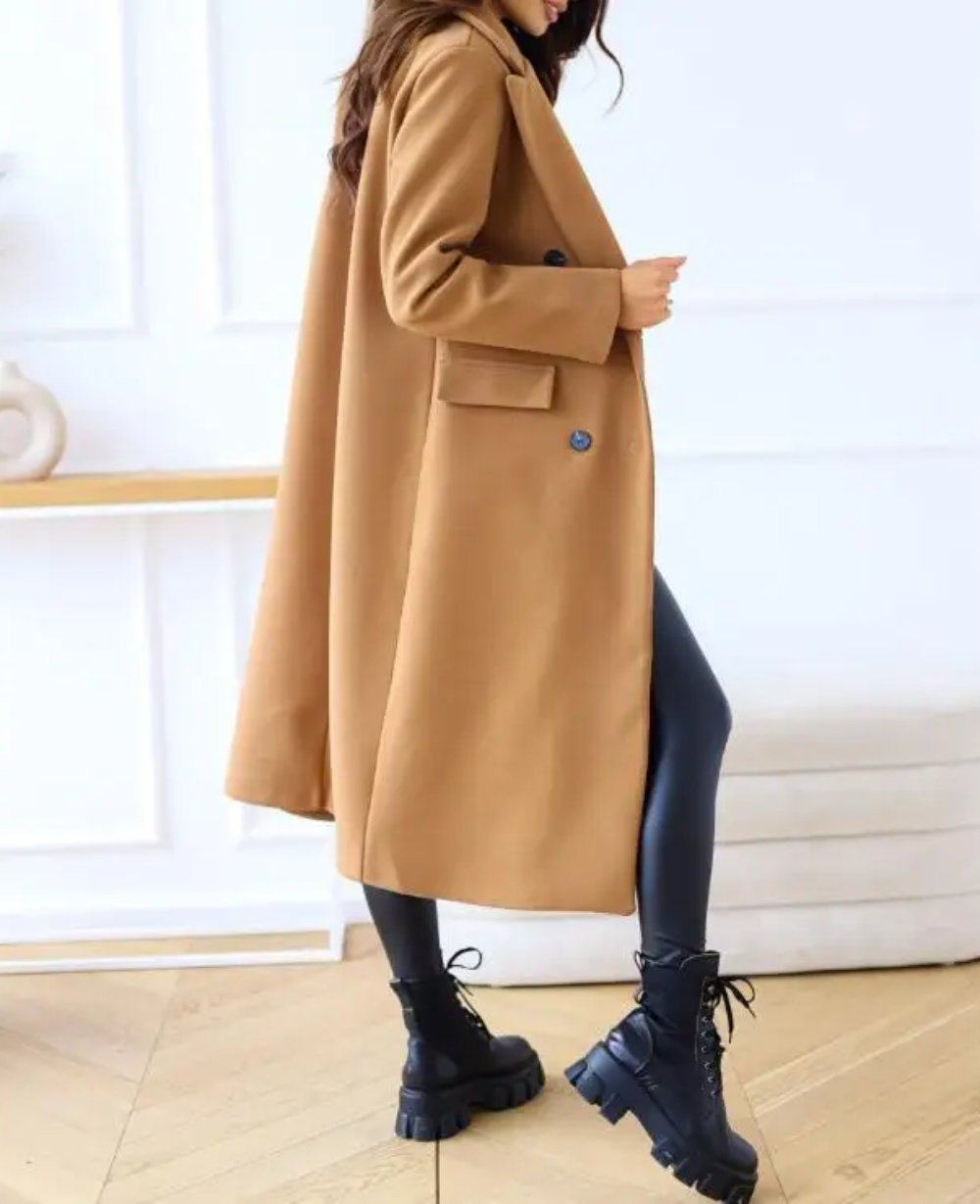 Christabel - Women's Elegant Fitted Long Trenchcoat | Ideal for Autumn/Winter