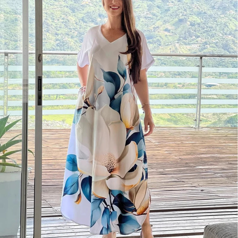 Tirena - Casual Printed Short Sleeve Dress