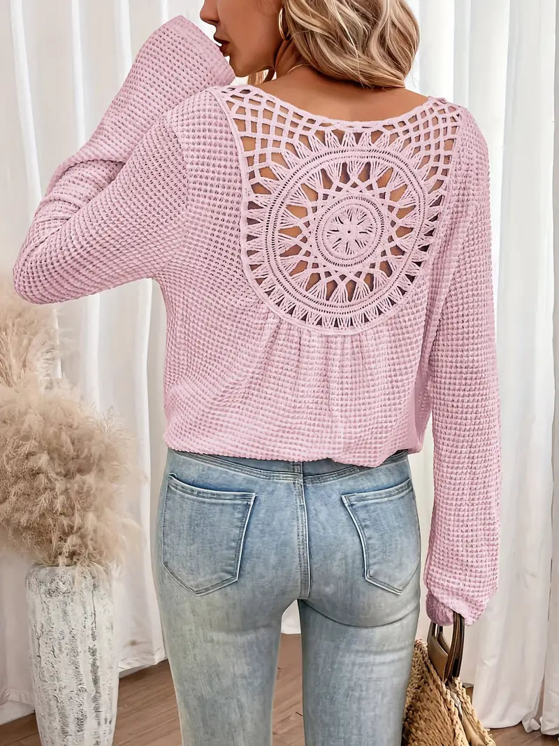 Belen™ - Elegant Ibiza-style blouse with V-neckline