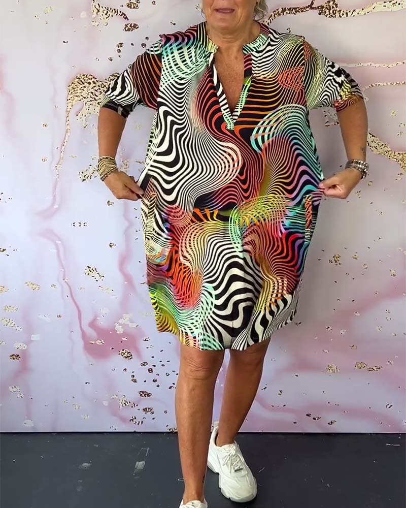 Maina - Colorful V-neck dress