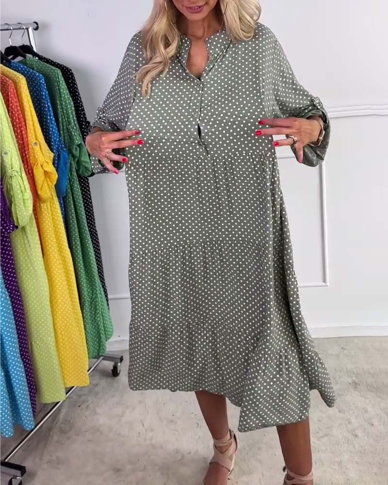 Miralyn - Dress with mid-length sleeves and polka dots