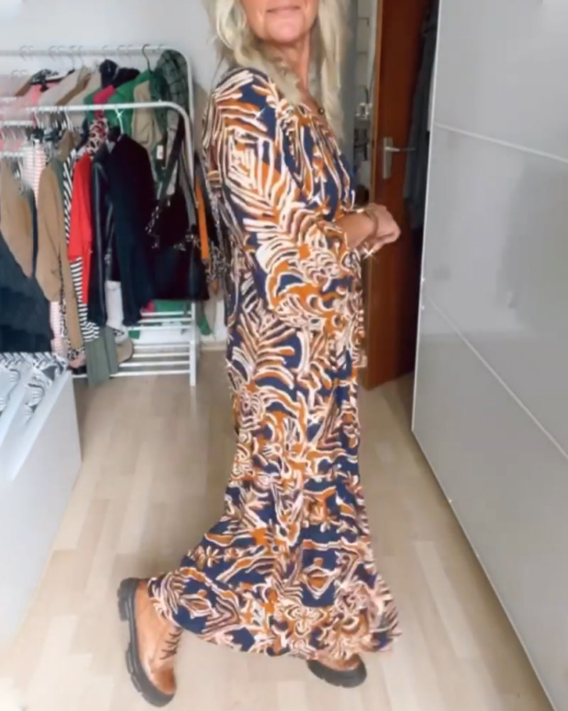 Roxane - Printed V-Neck Maxi Dress