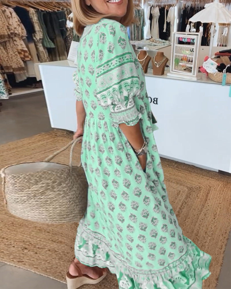 Flavie - Printed Loose Fit Casual Dress