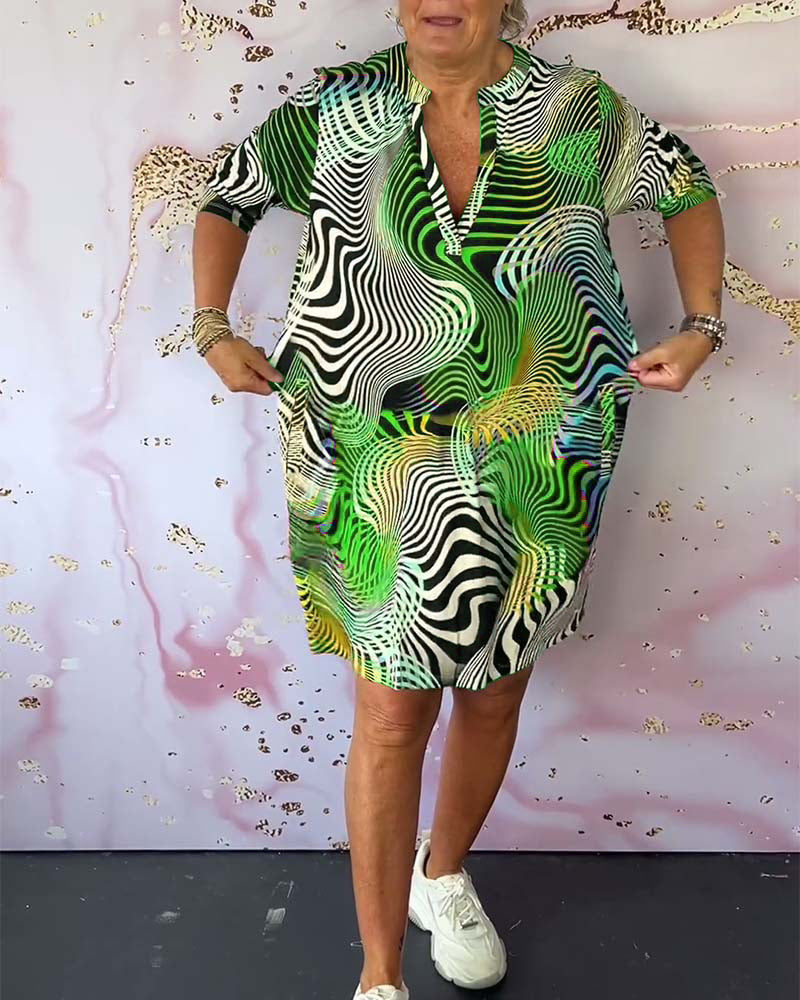 Maina - Colorful V-neck dress