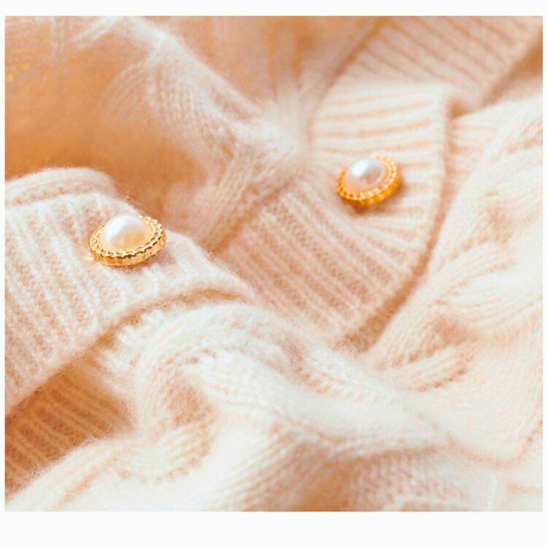 Alexandrine - Women's Wool Cardigan with Round Neck