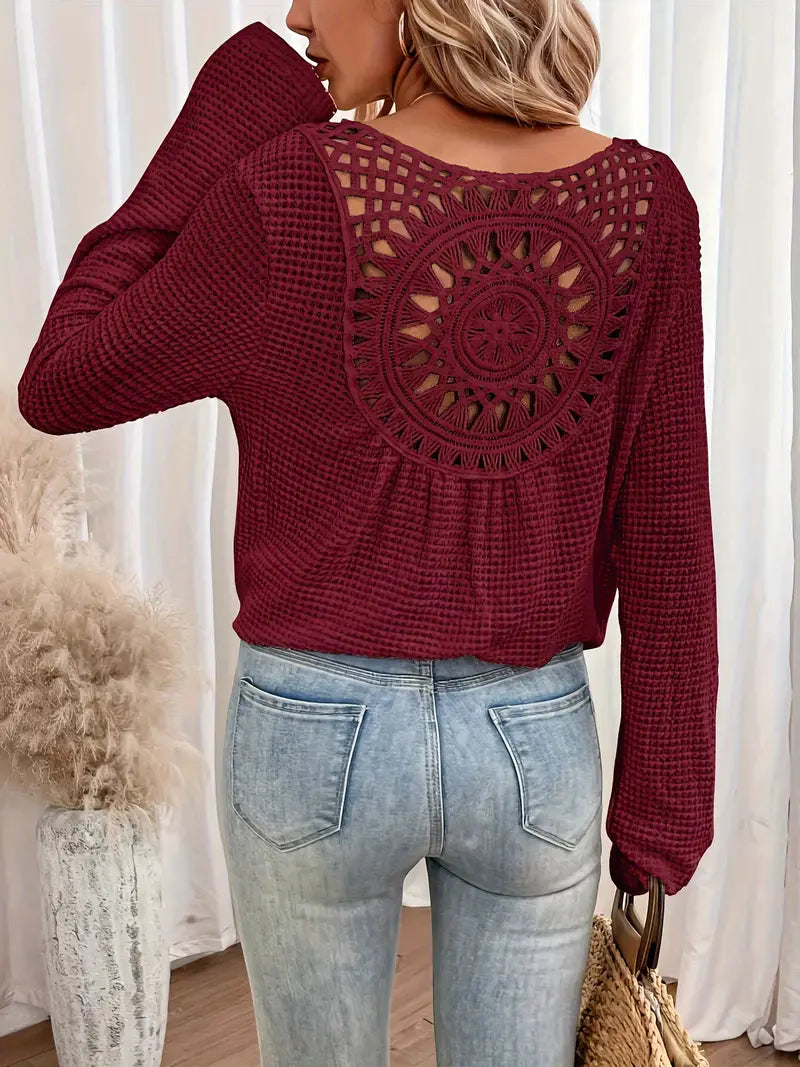 Belen™ - Elegant Ibiza-style blouse with V-neckline
